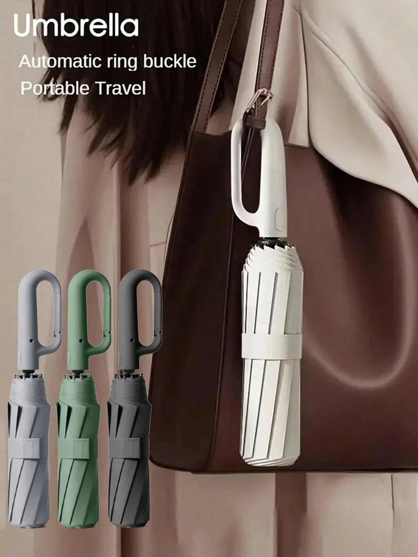 10-Bone Automatic Folding Sun Protection Umbrella