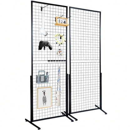 2 Pack Grid Wall Display Panels with T-Base