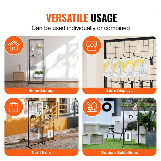 2 Pack Grid Wall Display Panels with T-Base