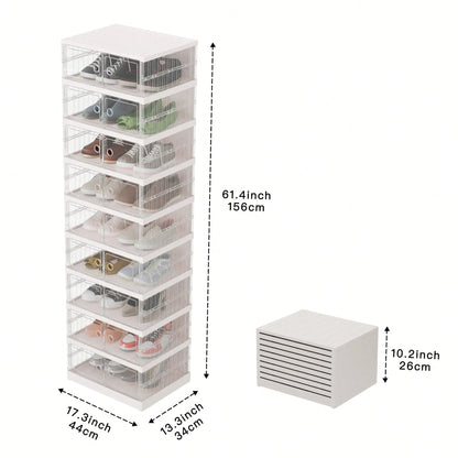 9-Tier Foldable Shoe Cabinet – 36 Pairs Storage Organizer