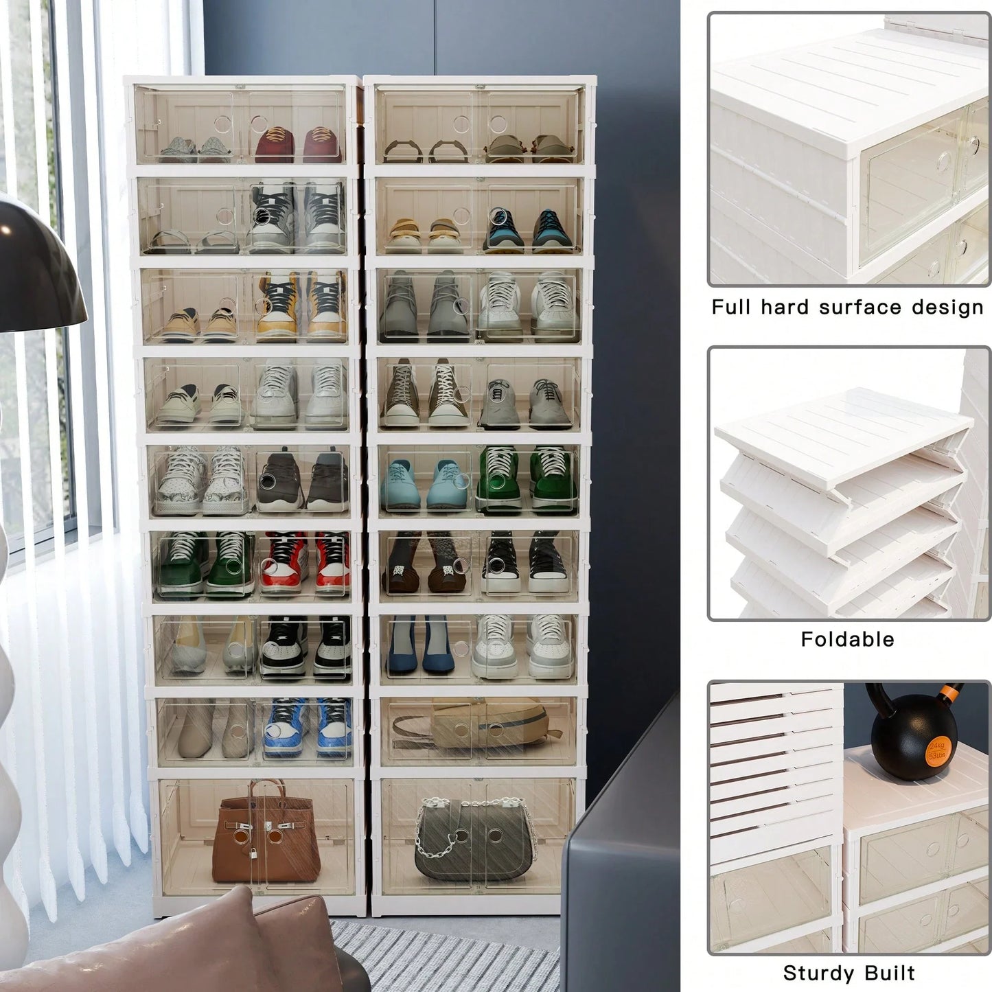 9-Tier Foldable Shoe Cabinet – 36 Pairs Storage Organizer