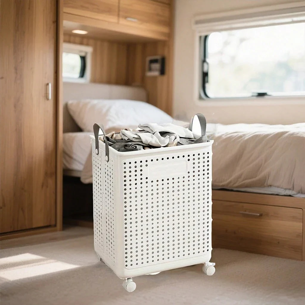 ✅ Collapsible Laundry Basket with Wheels – Large Capacity