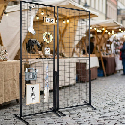 2 Pack Grid Wall Display Panels with T-Base