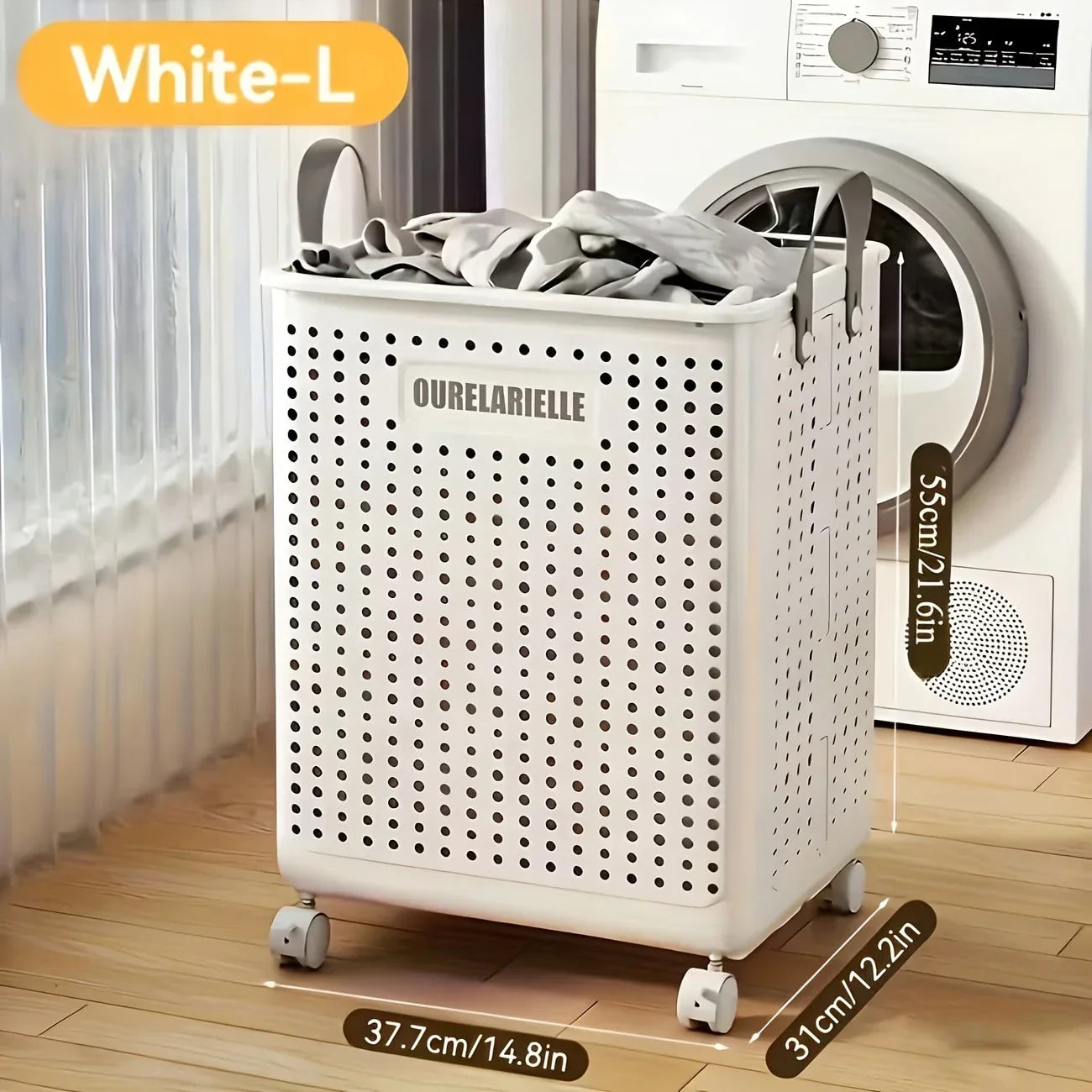 ✅ Collapsible Laundry Basket with Wheels – Large Capacity