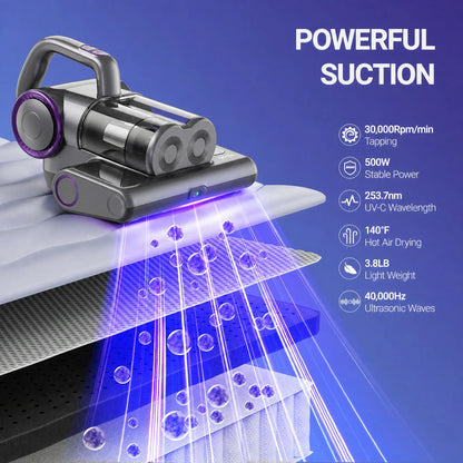 FE-PPO Mattress Vacuum Cleaner with UV-C Light & Powerful Suction