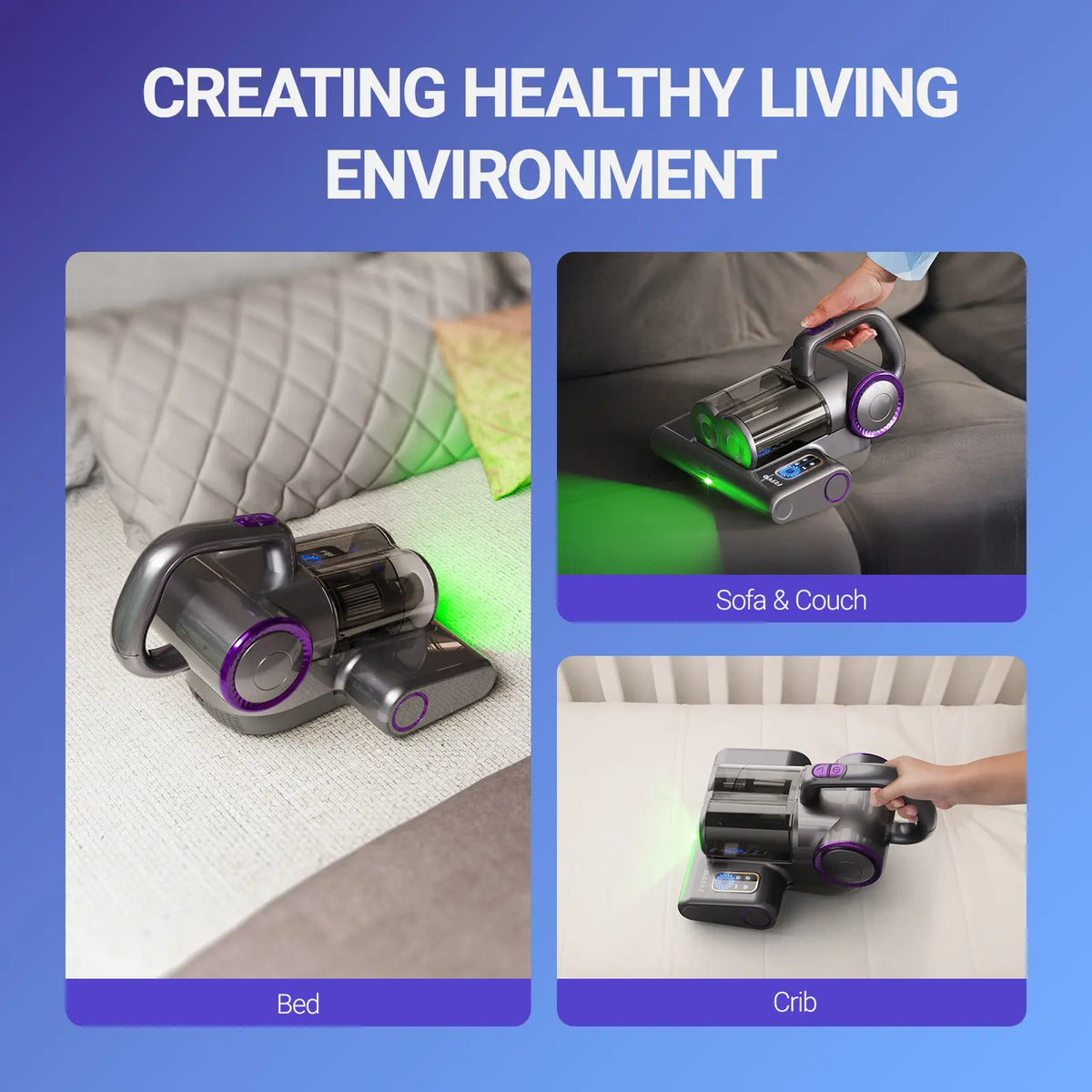 FE-PPO Mattress Vacuum Cleaner with UV-C Light & Powerful Suction
